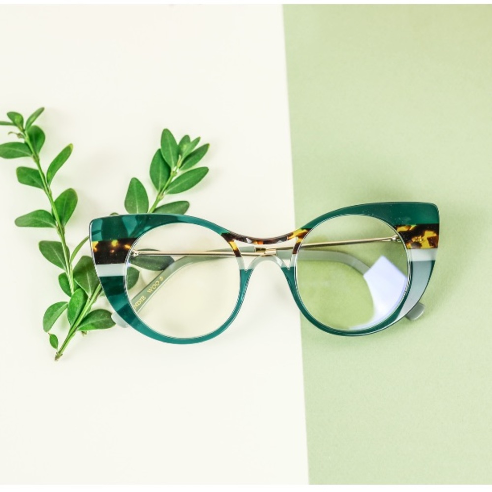 Khandie Woo®️ Acetate Cateye Glasses with Blue Light Filter lenses